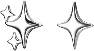 SLUYNZ 925 Sterling Silver Star Earrings Studs for Women Teens Dainty Post Studs Earrings Asymmetric Earrings
