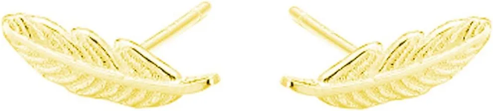 SLUYNZ Genuine 925 Sterling Silver Tiny Feather Studs Earrings for Women Teens Sterling Silver Studs Earrings