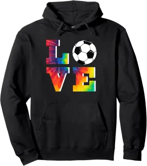 Soccer Tie Dye Look Big LOVE Teen Girl Player Essential Pullover Hoodie