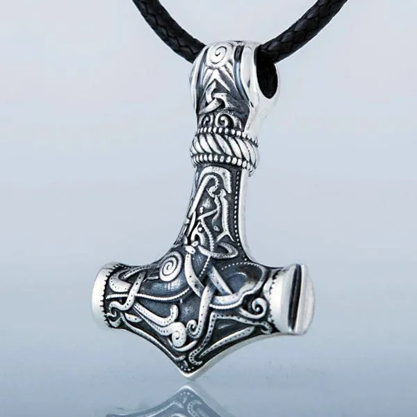 Solid Back Mjolnir - Sterling Silver