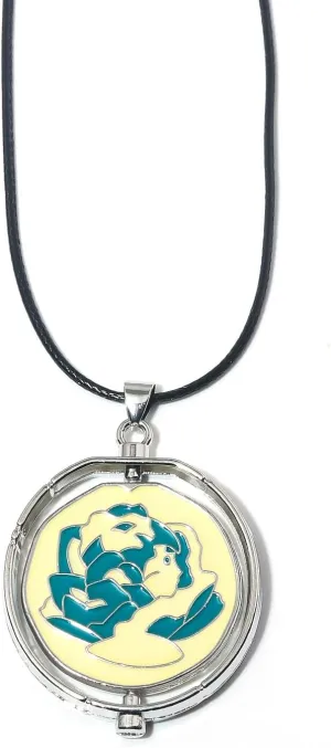 SONGCHANGJEWELRY Elegant Arcane Rose Pendant Necklace - Flip over design with delicately carved flowers - Gift to Witness Love and Friendship