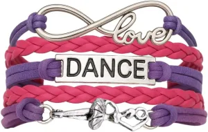 Sportybella Dance Bracelet, Pink and Purple Dance Adjustable Bracelet - Adorable Ballet-Themed Charm - Adjustable and Elegant Dancewear Accessory for Young Dancers