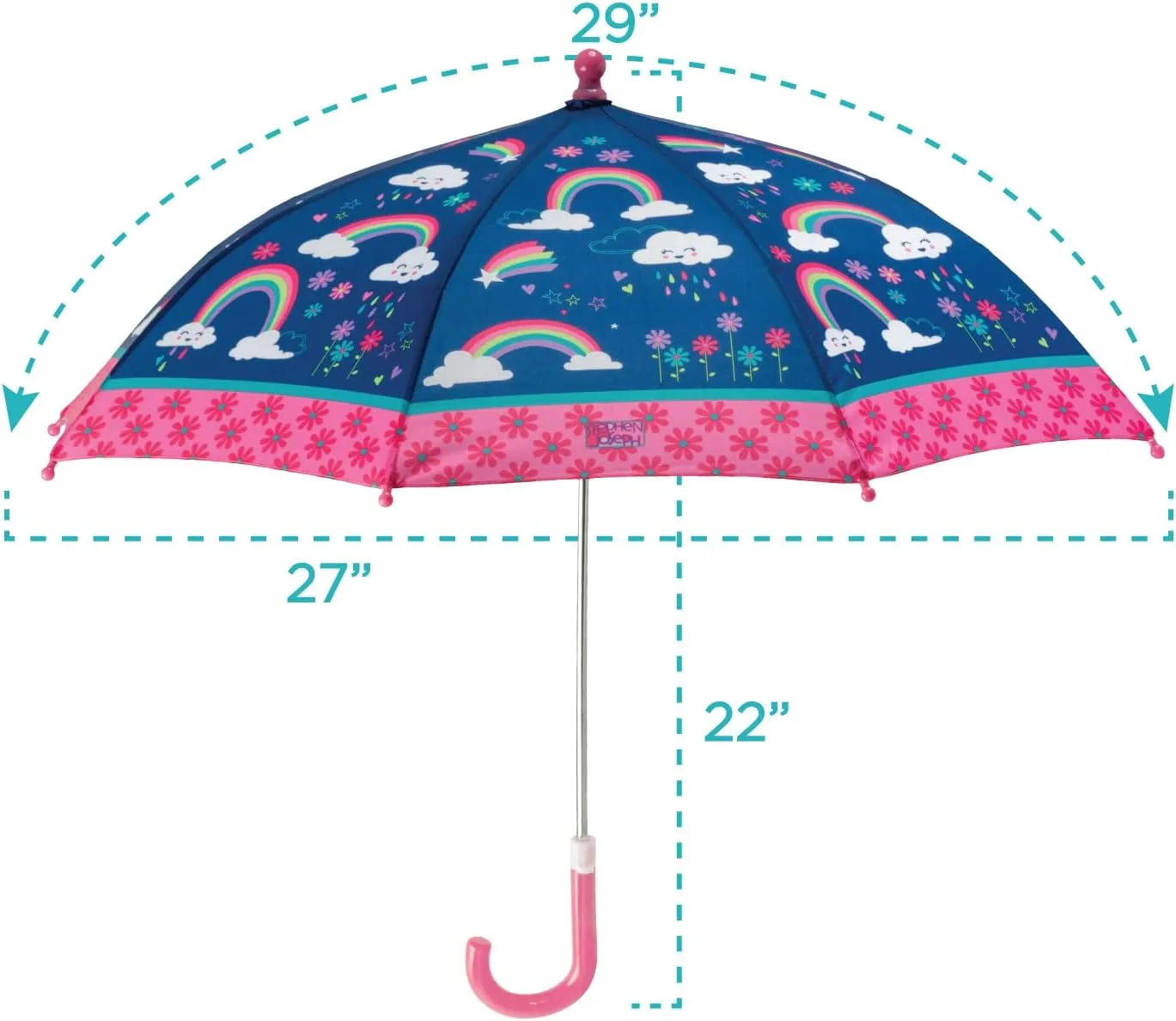 Stephen Joseph, Toddler and Little Kid Umbrella with Pinch Free Closure and Colorful Design