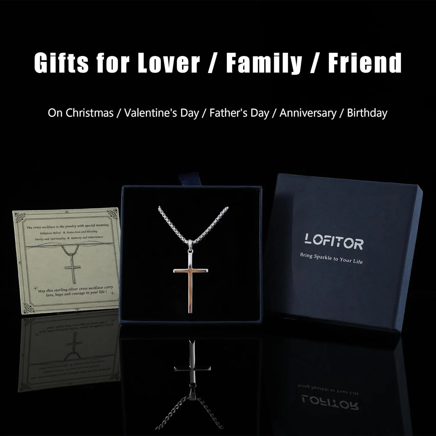 Sterling Silver Cross Necklace for Men Women 18K Gold Plated Bible Verse Dainty Cross Necklace 2mm Stainless Steel Square Rolo Chain S925 Crucifix Pendant Necklace Faith Jewelry Present 16-26 Inches