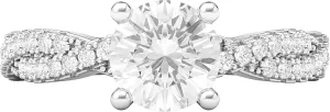 Sterling Silver Full Side Stones Twisted Vine Simulated 1.0 CT Diamond or Moissanite Engagement Ring Promise Bridal Ring