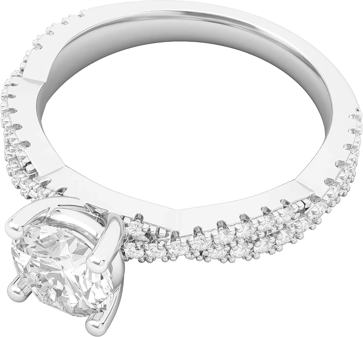 Sterling Silver Full Side Stones Twisted Vine Simulated 1.0 CT Diamond or Moissanite Engagement Ring Promise Bridal Ring