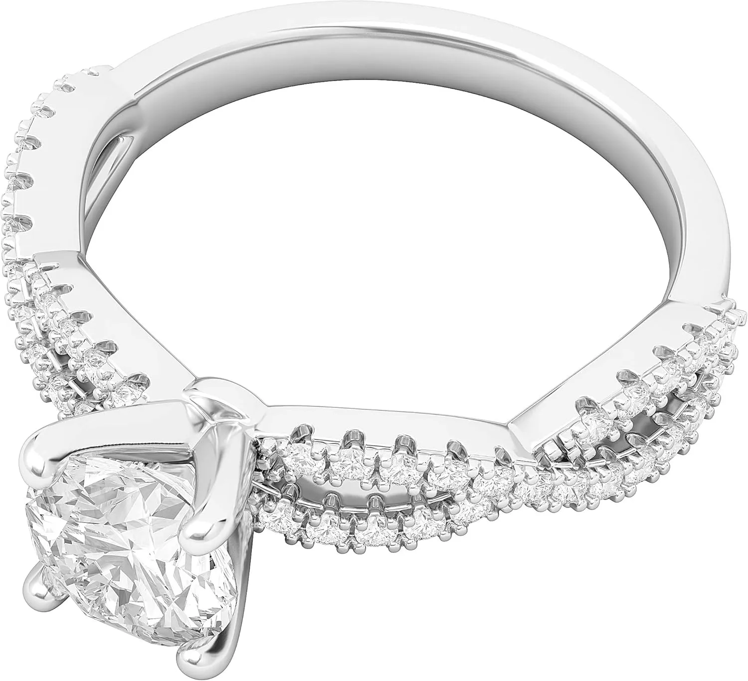 Sterling Silver Infinity Twist Vintage Simulated 1.0 CT Diamond or Genuine Moissanite Engagement Ring Promise Bridal Ring