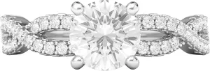 Sterling Silver Infinity Twist Vintage Simulated 1.0 CT Diamond or Genuine Moissanite Engagement Ring Promise Bridal Ring
