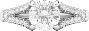 Sterling Silver Split Shank Trellis Simulated 1.0 CT Diamond or Genuine Moissanite Promise Bridal Engagement Ring