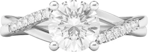 Sterling Silver Twisted Split Shank Simulated 1.0 CT Diamond or Genuine Moissanite Engagement Ring Promise Bridal Ring
