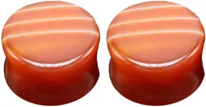 Stripe Red Agate Ear Flesh Tunnel Plugs Double Flared Plugs 6-16mm Ear Gauges Expander Tunnels Flesh Piercings Body Jewelry for Women