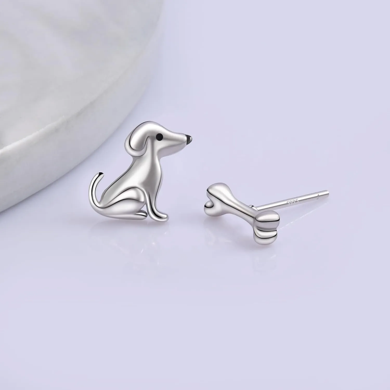 Stud Earrings 925 Sterling Silver Animal Earrings Cute Bird/Mouse/Raccoon/Panda/Dog/Bear/Boot/Grape/Cactus Earrings for Women