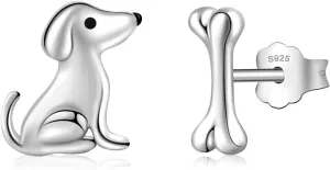 Stud Earrings 925 Sterling Silver Animal Earrings Cute Bird/Mouse/Raccoon/Panda/Dog/Bear/Boot/Grape/Cactus Earrings for Women