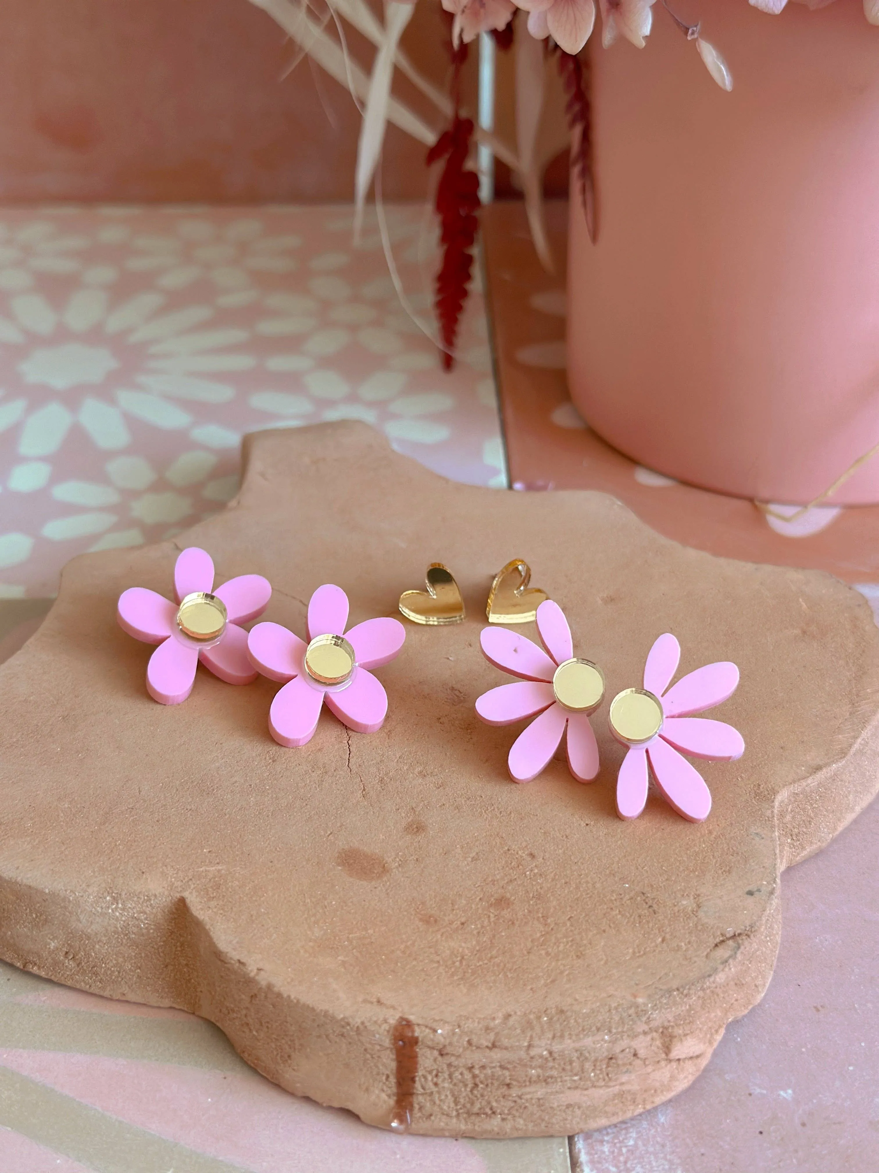 Stud Pack Trio | Candy Pink   Gold