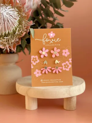 Stud Pack Trio | Candy Pink   Gold
