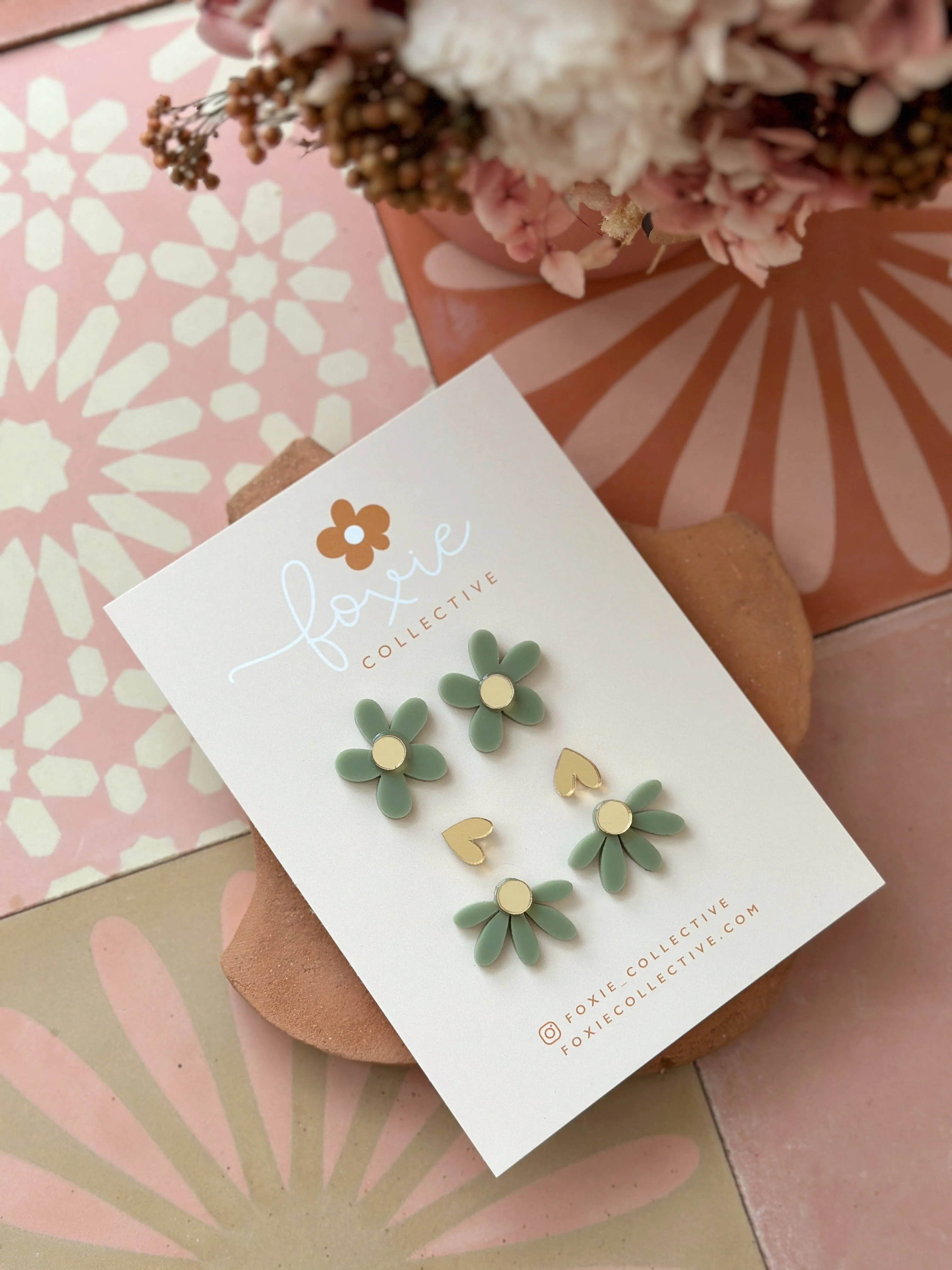 Stud Pack Trio | Sage   Gold |