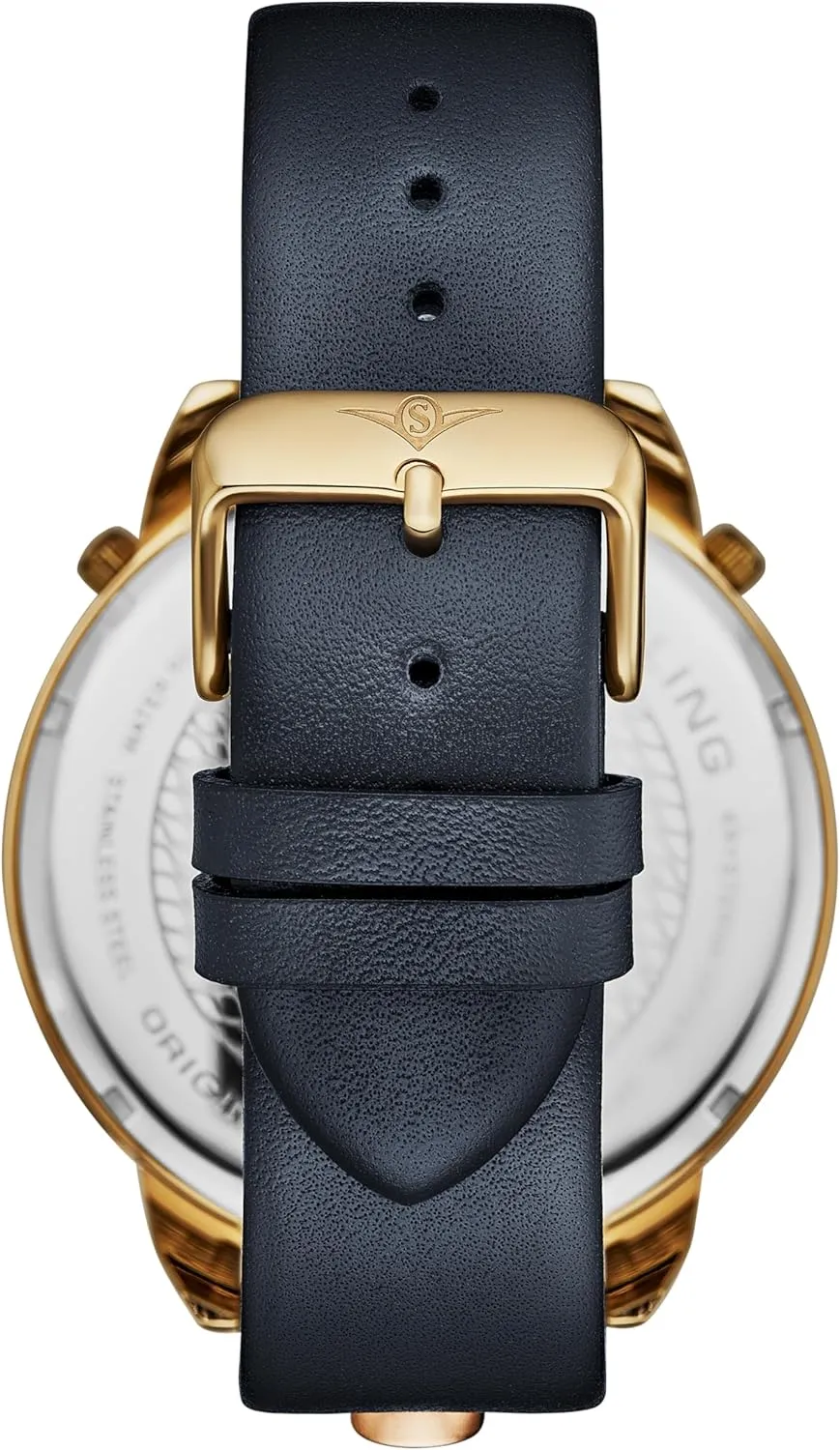 Stuhrling Original Men's 50mm Watch, Japanese Quartz Movement, Triple-Time Zone, 100m Water Resistant, Premium Genuine Leather Strap