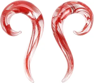 Stuppendux 2PcsArt Glass Tapers Colorful Ear Tunnels Plugs Gagues Stretchers for Women Men