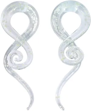 Stuppendux 2PcsArt Glass Tapers Colorful Ear Tunnels Plugs Gagues Stretchers for Women Men