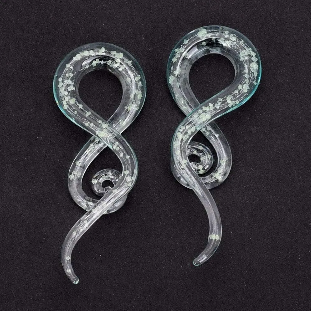 Stuppendux 2PcsArt Glass Tapers Colorful Ear Tunnels Plugs Gagues Stretchers for Women Men