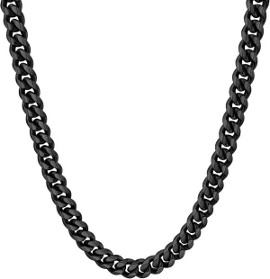 Sturdy Cuban Link Chain Stainless Steel Necklace for Men Women, 6/8/10/12MM Width, 18K Gold/Black Metal/316L Stainless Steel Curb Necklace Chains, Hip Hop Jewelry Mens Gift, 18-30inch Length