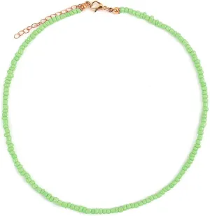 Summer Boho Korea Lovely Daisy Flowers Colorful Beaded Charm Statement Short Collar Choker Necklace for Women Vacation Jewelry (Metal Color : Imitation Rhodium Plated)