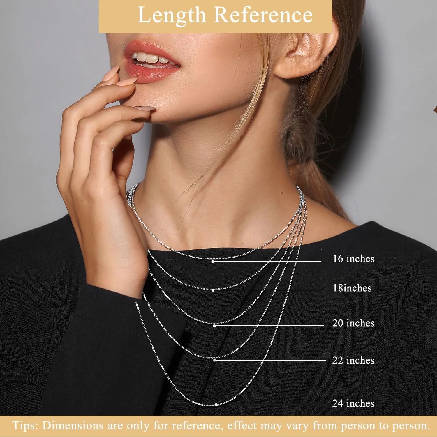 Suplight 925 Sterling Silver Necklace Chain for Women-1.1&1.5mm Chain Necklace 22k Gold Plated/Silver Necklaces for Women Thin & Sturdy-Adjustable Length-Italian Quality 16-24 Inch