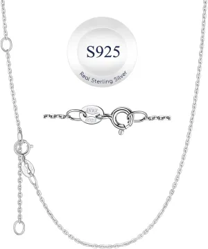 Suplight 925 Sterling Silver Necklace Chain for Women-1.1&1.5mm Chain Necklace 22k Gold Plated/Silver Necklaces for Women Thin & Sturdy-Adjustable Length-Italian Quality 16-24 Inch