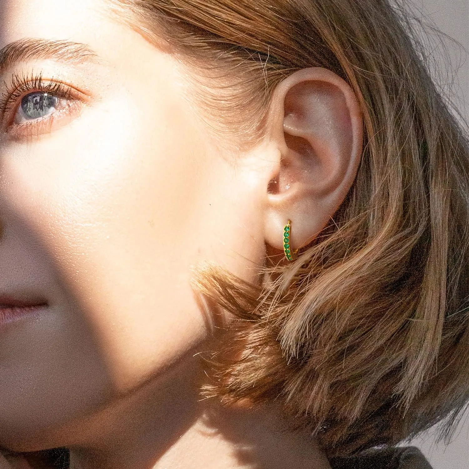 SWEETV 925 Sterling Silver Huggie Hoop Earrings for Women Girls-Tiny Small Cartilage Hoop Earring