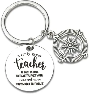 Teacher Appreciation Gifts Keychain for Women Men Graduation Gifts for Teachers from Student Christmas Birthday Gift for Teacher - A Truly Great Teacher is Hard to Find Keychains