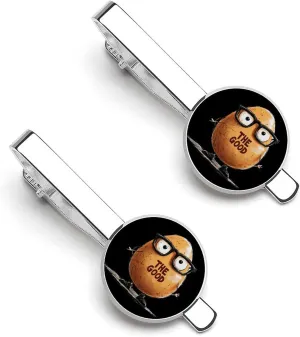 The Good Egg Men's Tie Clip Tie Bar Round Tie Clasp Classic Tie Tack Pins Jewelry Accessories