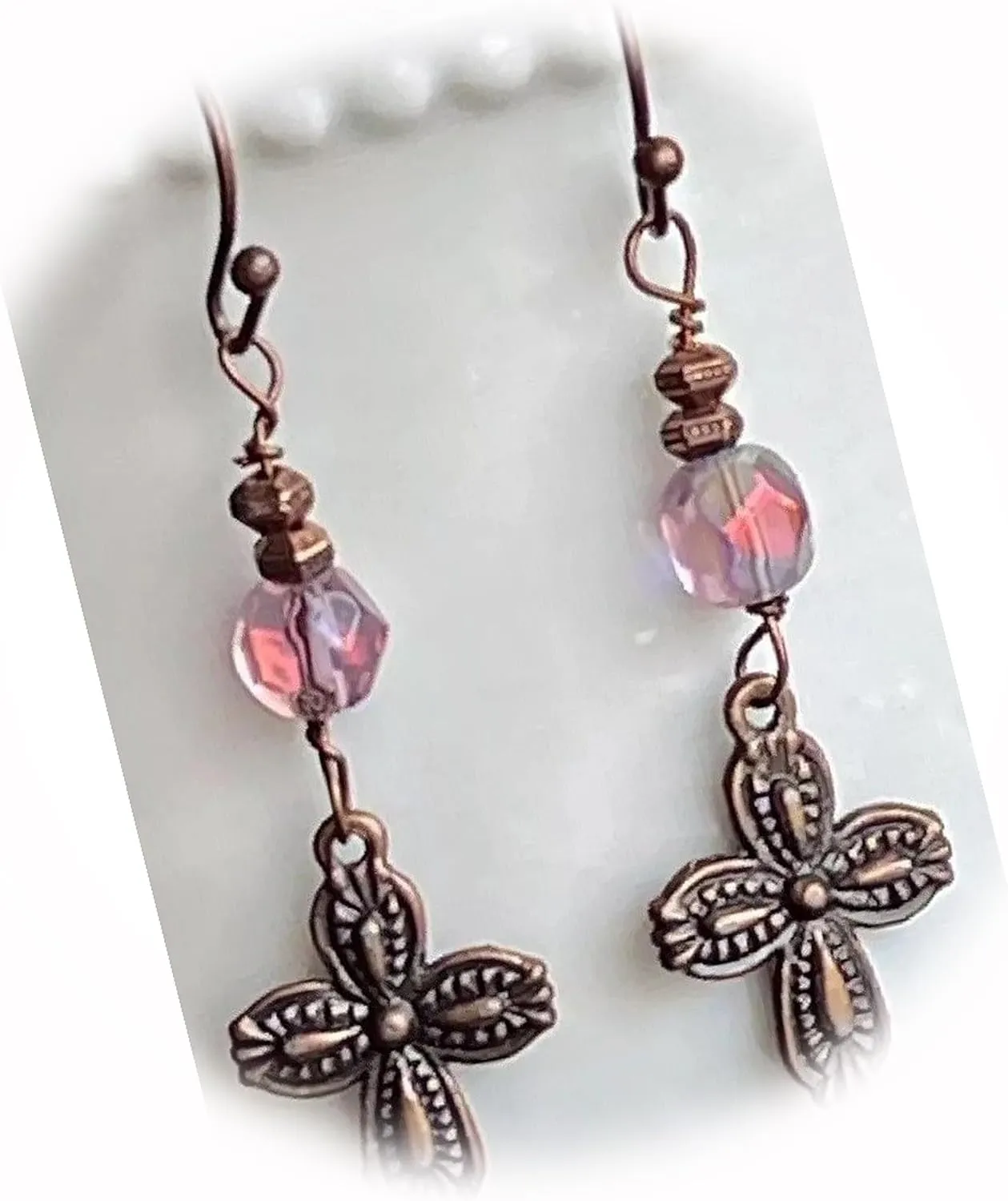 The New Copper Tone Cross Dangle Earrings Faith Love Ideal for Creating Unique Accessories and Decorations KATE1O02545