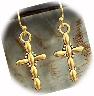 The New Gold Tone Cross Dangle Earrings Faith Love Religion Ideal for Creating Unique Accessories and Decorations KATE1O01318