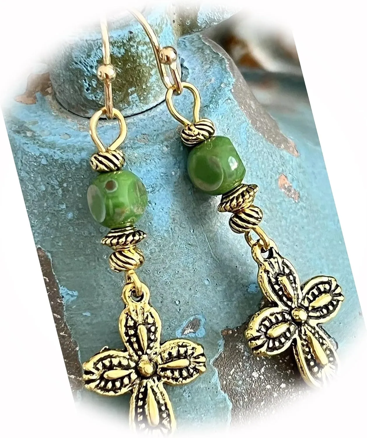 The New Gold Tone Tone Cross Dangle Earrings Faith Love Ideal for Creating Unique Accessories and Decorations KATE1O03513