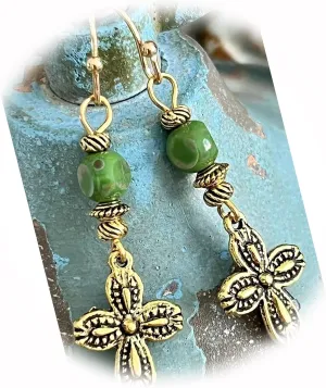 The New Gold Tone Tone Cross Dangle Earrings Faith Love Ideal for Creating Unique Accessories and Decorations KATE1O03513