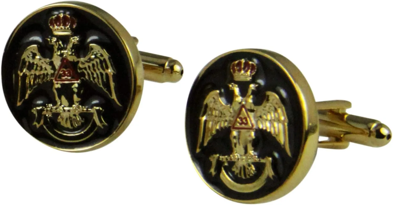 The Quiet Witness 4031928 Scottish Rite 33 Degree Cuff Links 33rd Degree Consistory Wings Down Double Eagle Supreme Council Jurisdiction