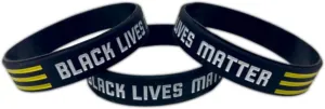 TheAwristocrat 3 Pack of BLACK LIVES MATTER Rubber Wristband Silicone Bracelet to Support Racial Justice