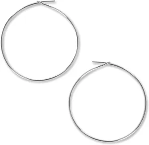 Thin Hoop Earrings for Women - Hypoallergenic Lightweight Wire Threader Loop Drop Dangles - Safe for Sensitive Ears - Plated in 925 Sterling Silver or 18K Gold