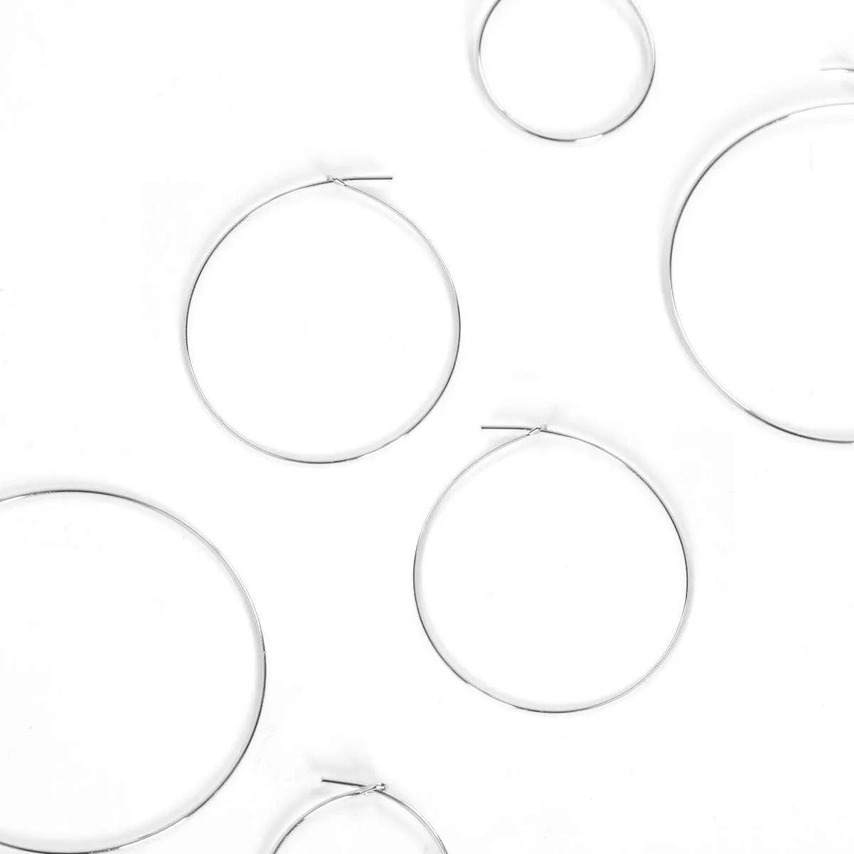 Thin Hoop Earrings for Women - Hypoallergenic Lightweight Wire Threader Loop Drop Dangles - Safe for Sensitive Ears - Plated in 925 Sterling Silver or 18K Gold