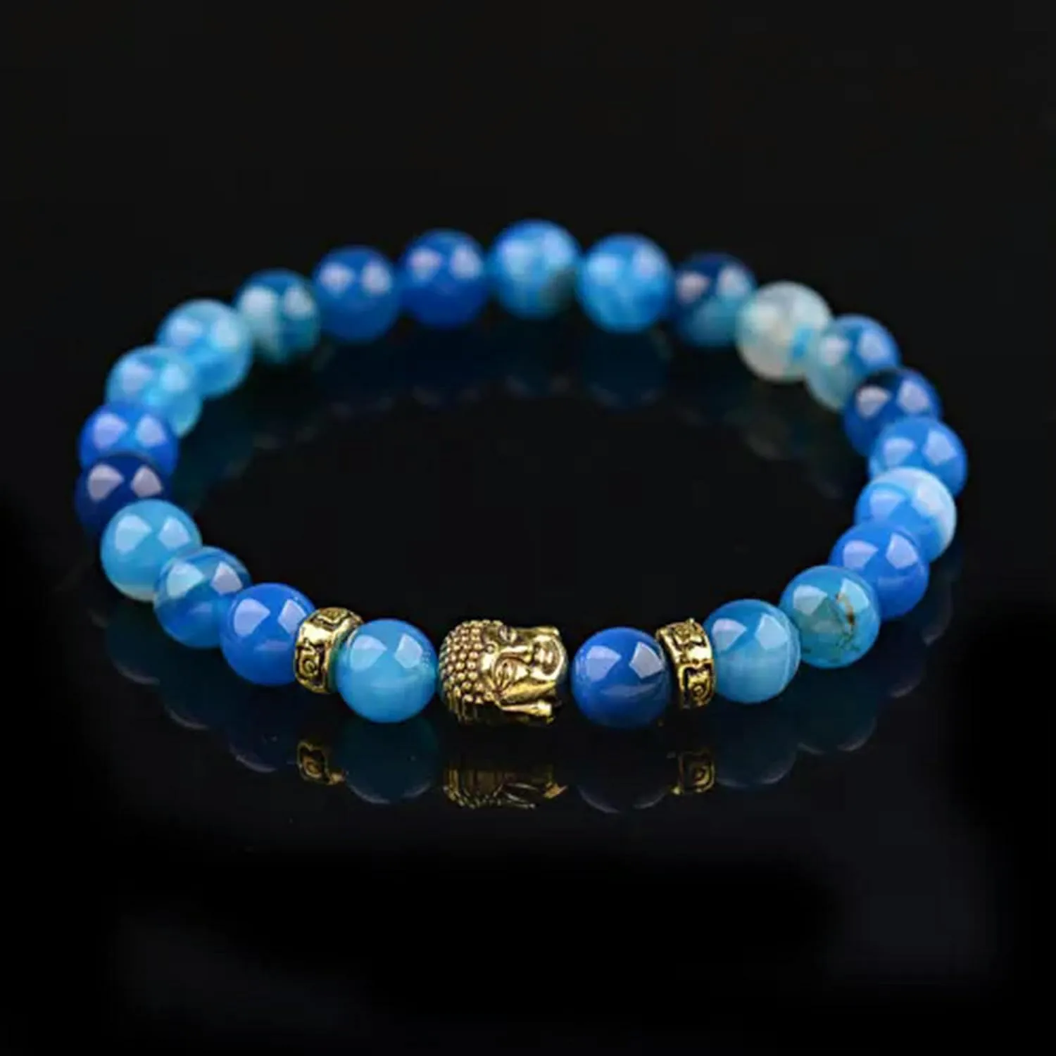 Tibetan Beads Carve Mantra Bracelet Men Buddhist Meditation Jewelry-Style-2