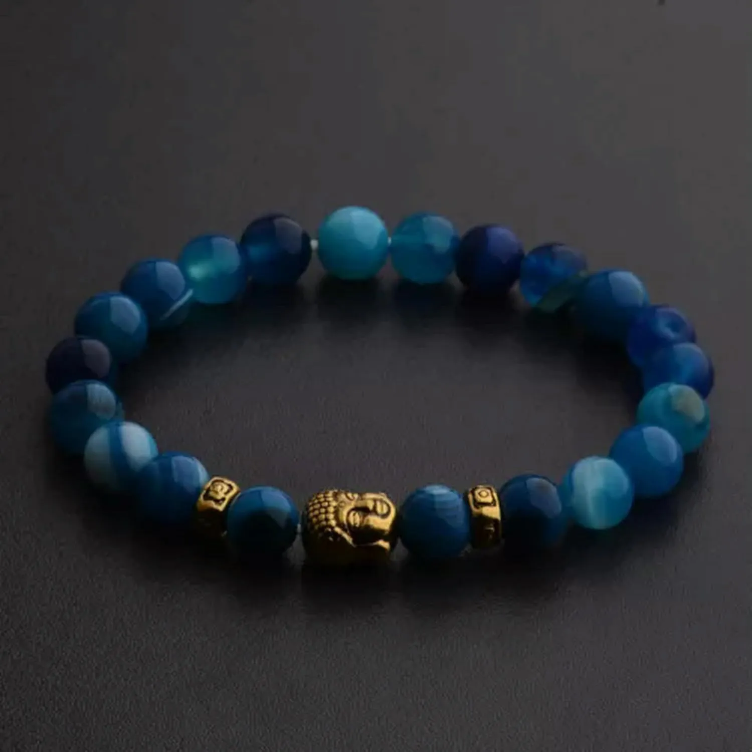 Tibetan Beads Carve Mantra Bracelet Men Buddhist Meditation Jewelry-Style-2