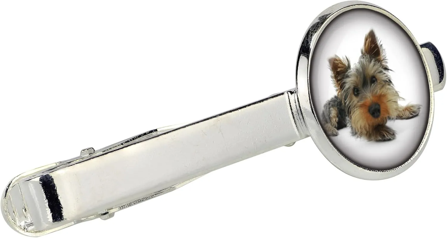 tie clip with dog photo in an elegant box | Handmade | Anti-allergic nickel-free pendant | Photo diameter 16mm