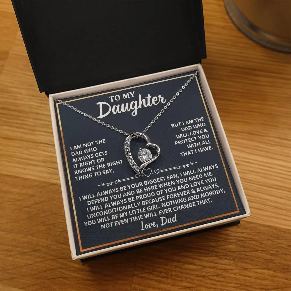 To My Daughter Necklace From Dad, Father To Daughter Gifts From Dad Necklace With Heartfelt Message & Elegant Gift Box