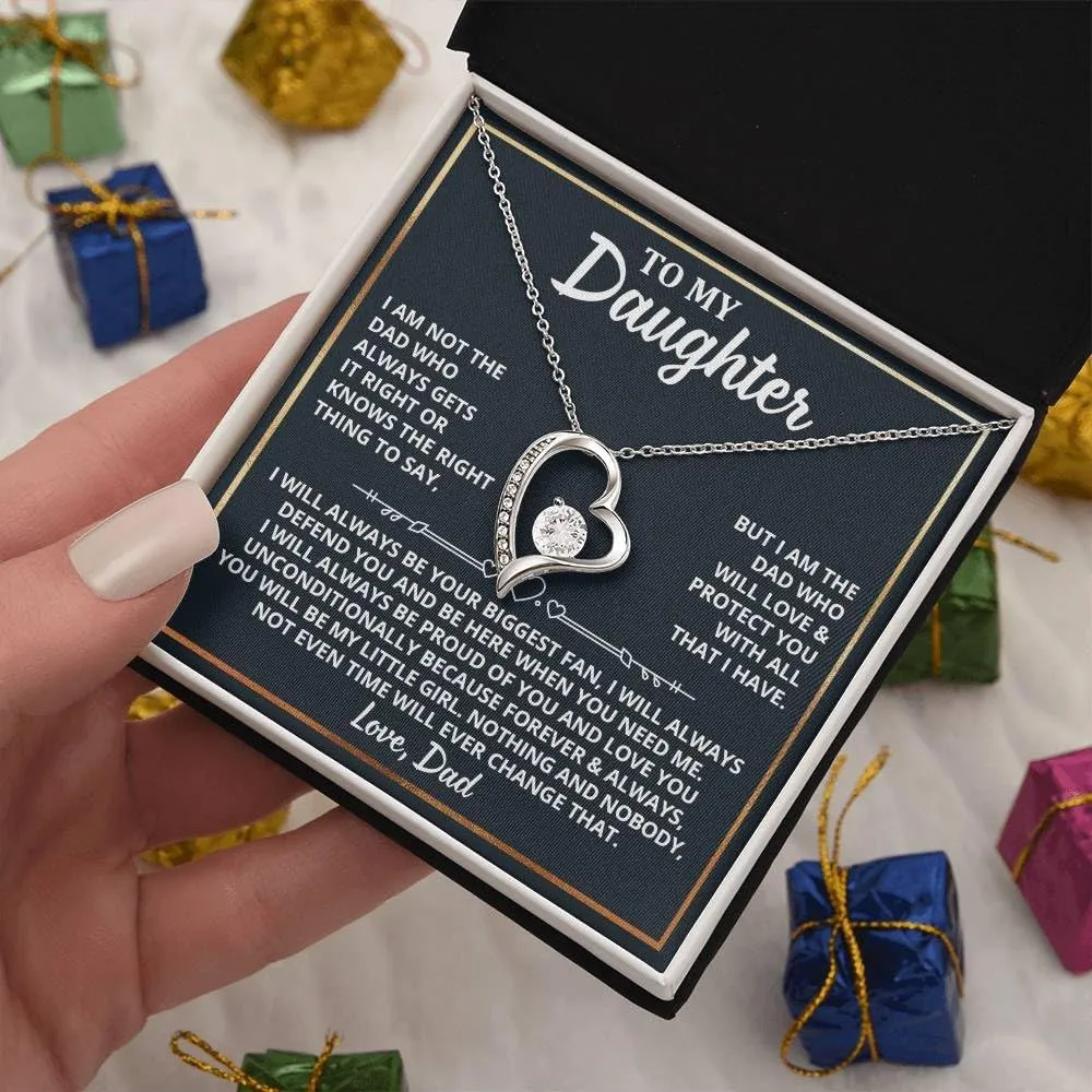 To My Daughter Necklace From Dad, Father To Daughter Gifts From Dad Necklace With Heartfelt Message & Elegant Gift Box