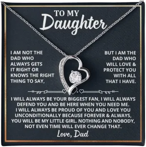 To My Daughter Necklace From Dad, Father To Daughter Gifts From Dad Necklace With Heartfelt Message & Elegant Gift Box