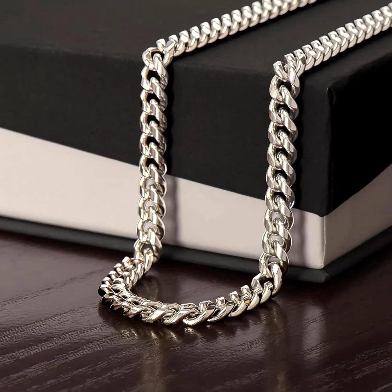 To My Man Necklace - Boyfriend's Valentines Day Gift, Husband Gift - Cuban Chain for Him