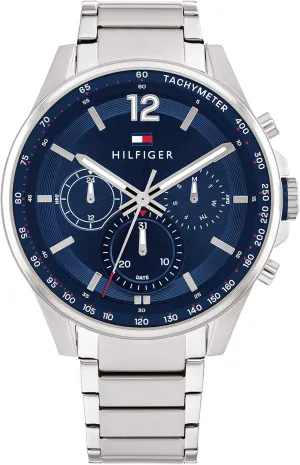 Tommy Hilfiger Men's Multifunction Stainless Steel and Link Bracelet Watch, Color: Silver (Model: 1791973)