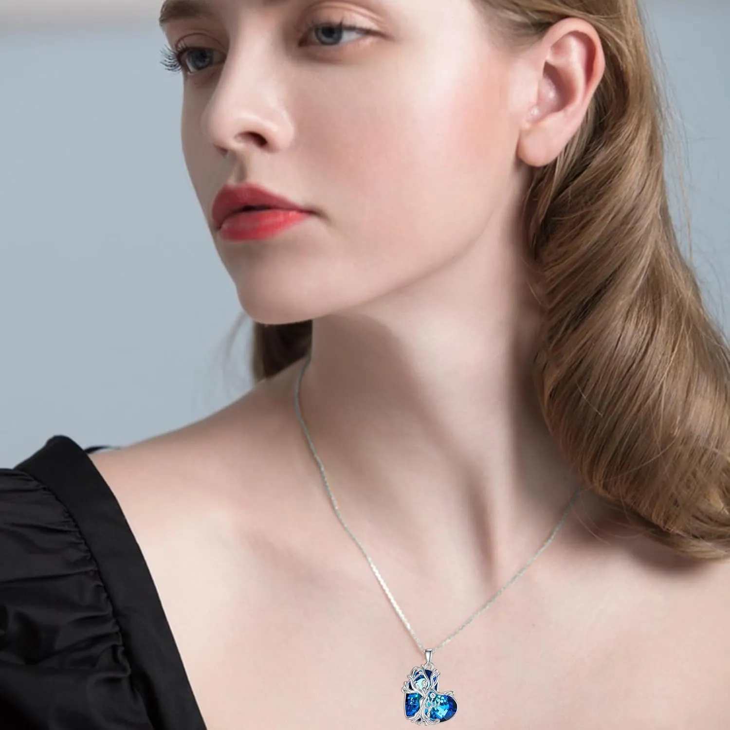 TOUPOP Gifts for Mom, Mothers and Daughter/Son Necklace, 925 Sterling Silver Tree of Life Pendant Family Crystal Jewelry Birthday Christmas Gifts for Women Mother Grandma Wife