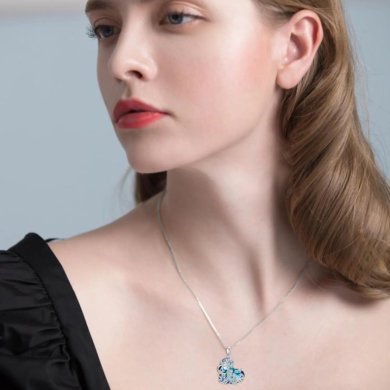 TOUPOP Gifts for Mom, Mothers and Daughter/Son Necklace, 925 Sterling Silver Tree of Life Pendant Family Crystal Jewelry Birthday Christmas Gifts for Women Mother Grandma Wife