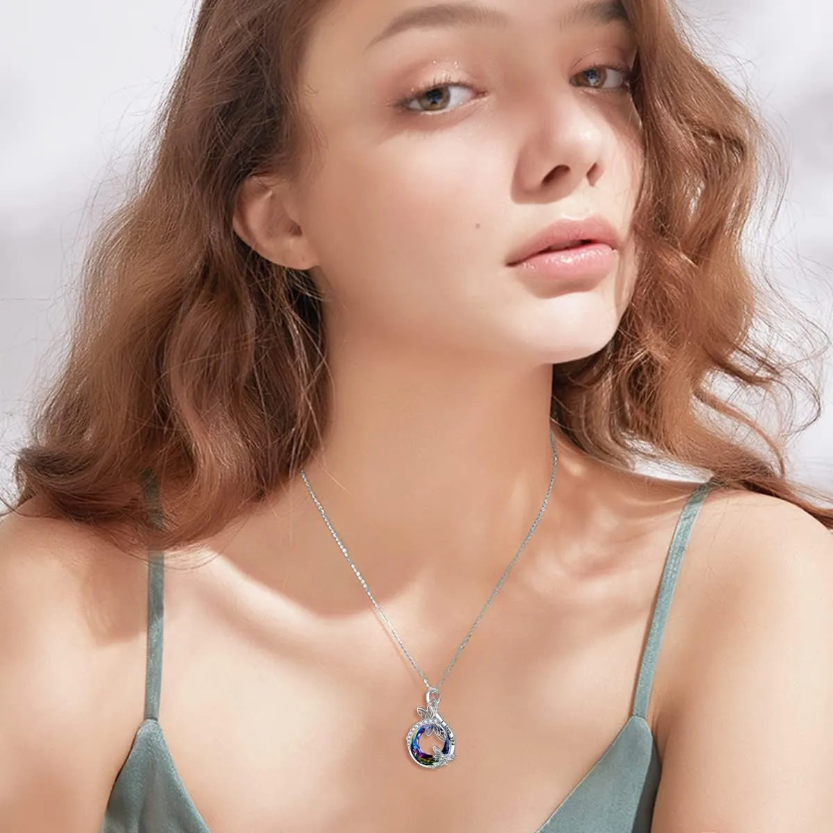 TOUPOP Sterling Silver Dragonfly/Butterfly Pendant Necklace with Crystal Birthday Christmas Jewelry Gifts for Women